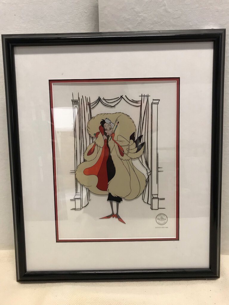 Disney "Hello Dahling" Cruella DeVil Limited Sericel 18x21