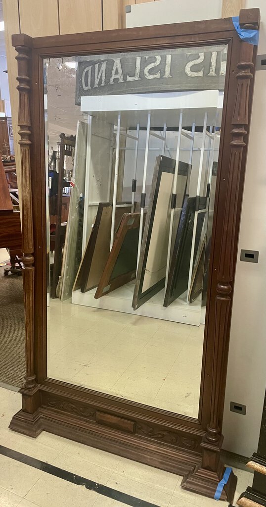 Mid 20th Century Mahogany Neoclassical Pier Mirror (Damaged RT Side)