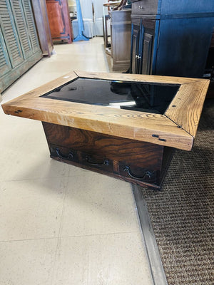 Japanese Hibachi Coffee Table With Drawers