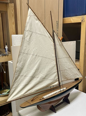 1901 Sail Pond Yacht Model 43" Cup Contender Sailboat by Miss Daisy's Consignment & Auction House