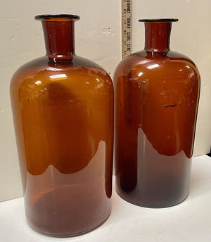 Vintage Blown Amber Glass Apothecary Bottle (Flawed)