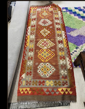 Turkish Multi Color Kilim Rug 7'.5 x 39