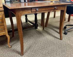 Vintage Louis XV Style Cherrywood Writing Desk Nickel Hardware