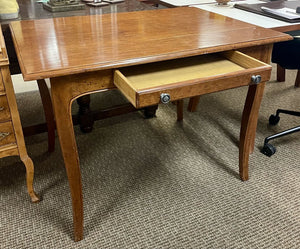 Vintage Louis XV Style Cherrywood Writing Desk Nickel Hardware