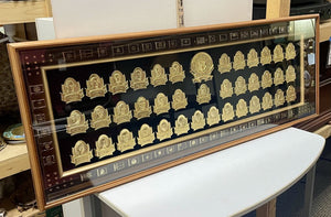 Vintage 39 Presidents Framed Wooden Display Brass Cameos of the United States