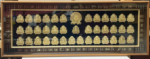 Vintage 39 Presidents Framed Wooden Display Brass Cameos of the United States