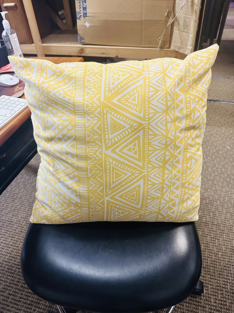 Yellow / White Throw Pillow