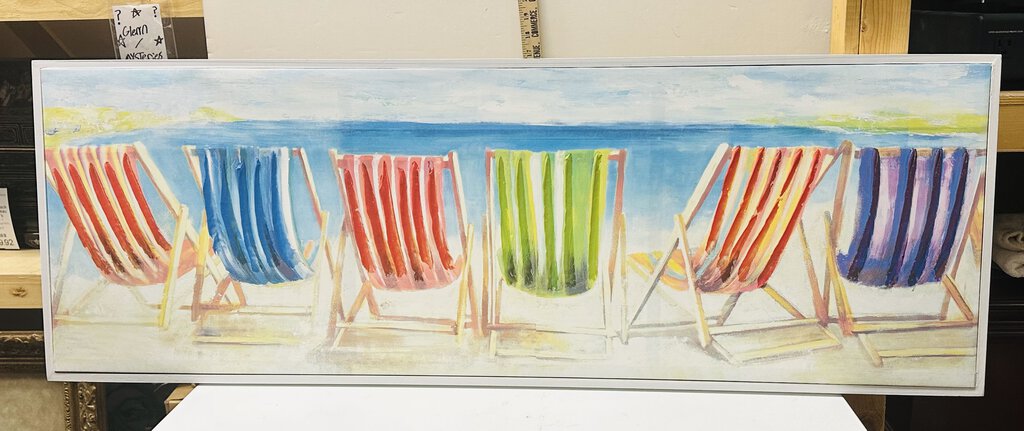 Beach Chairs Framed 49x17