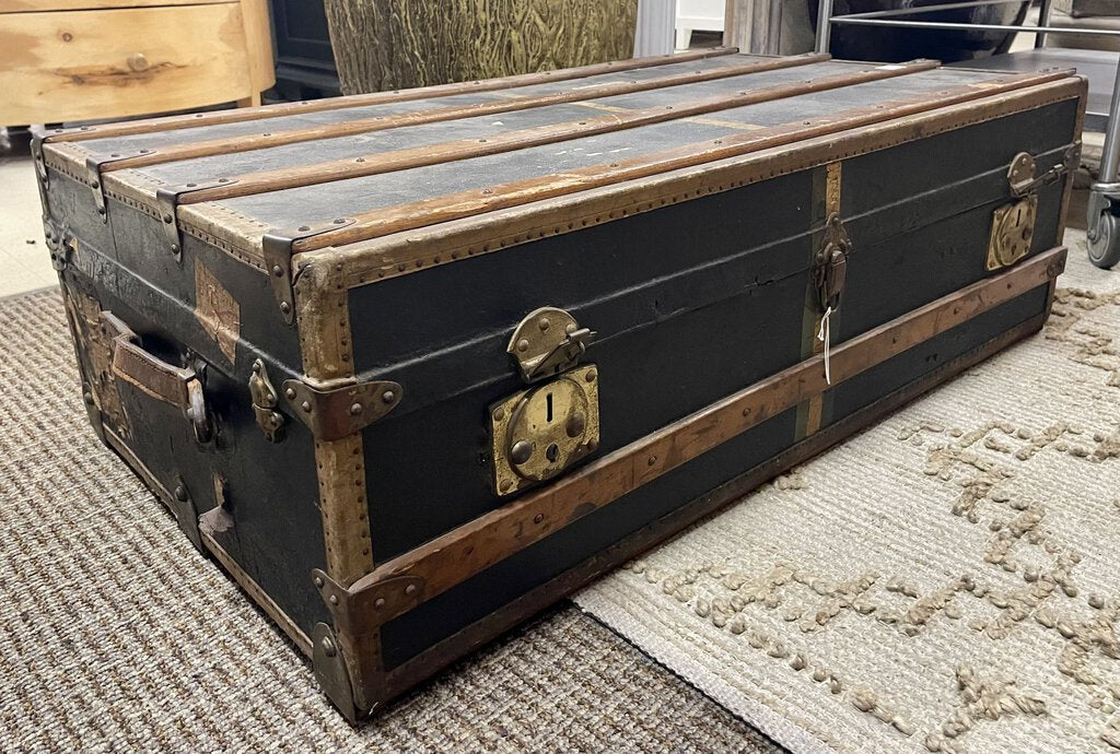 Antique Low 2 Tiered Steamer Trunk