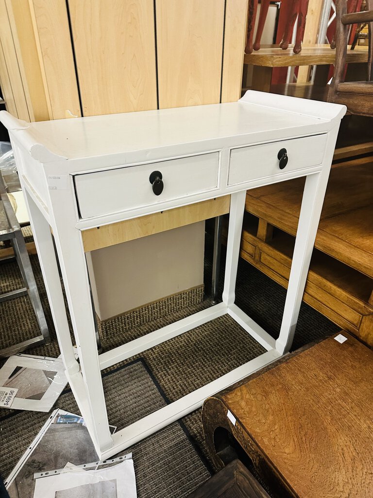 White Console Table With 2 Drawers 15x31x27