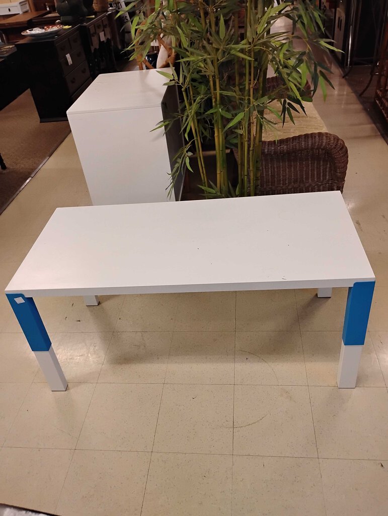 Adjustable Blue/White Table 51x23x24