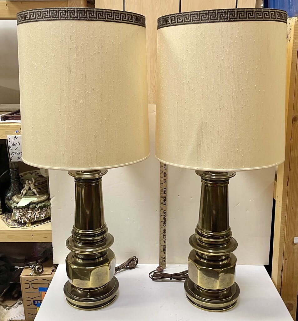 Vintage Stiffel Solid Brass Table Lamps (PAIR)