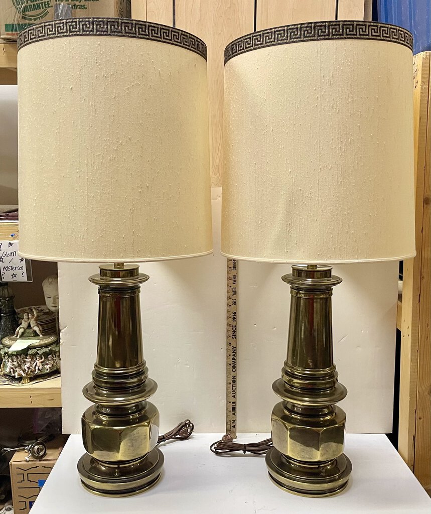 Vintage Stiffel Solid Brass Table Lamps (PAIR)