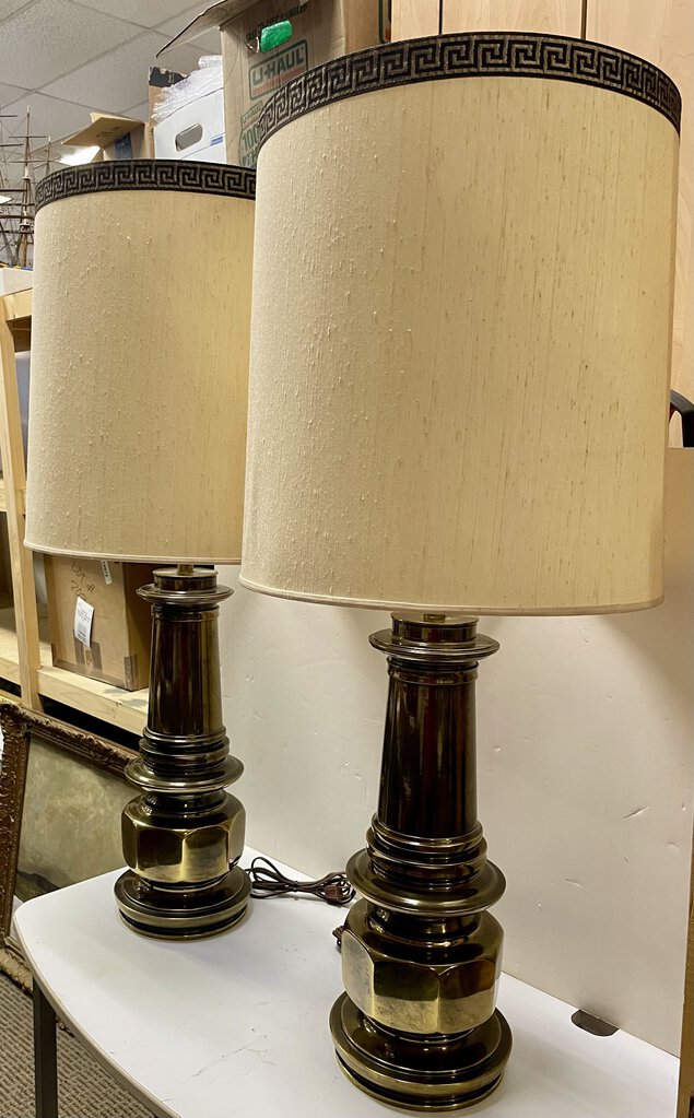 Vintage Stiffel Solid Brass Table Lamps (PAIR)