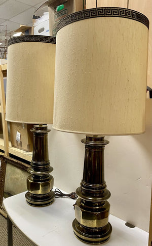 Vintage Stiffel Solid Brass Table Lamps (PAIR)