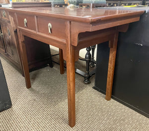 Asian Style Figured Mahogany 2 Drawer Pagoda Altar Desk