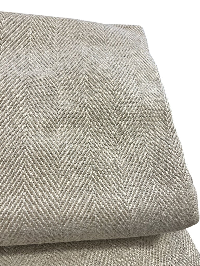 Colefax & Fowler Cream Herringbone Upholstery Fabric 55x82 by Miss Daisy's Consignment & Auction House