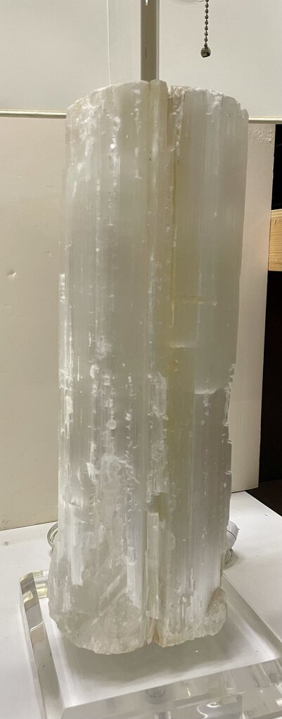 Selenite Double Light Rectangular Linen Shade Table Lamp