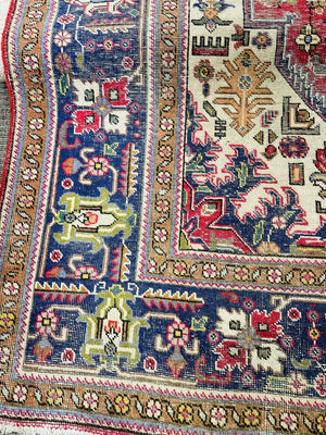 Vintage Persian Tabriz Wool Rug 118x150