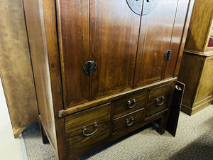 Chinese Elm Wood Armoire Cabinet 24x46x73