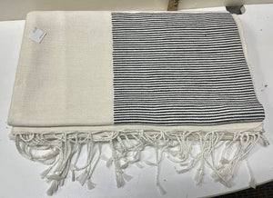 Moroccan Black and White Hand Made Cotton Table Cloth