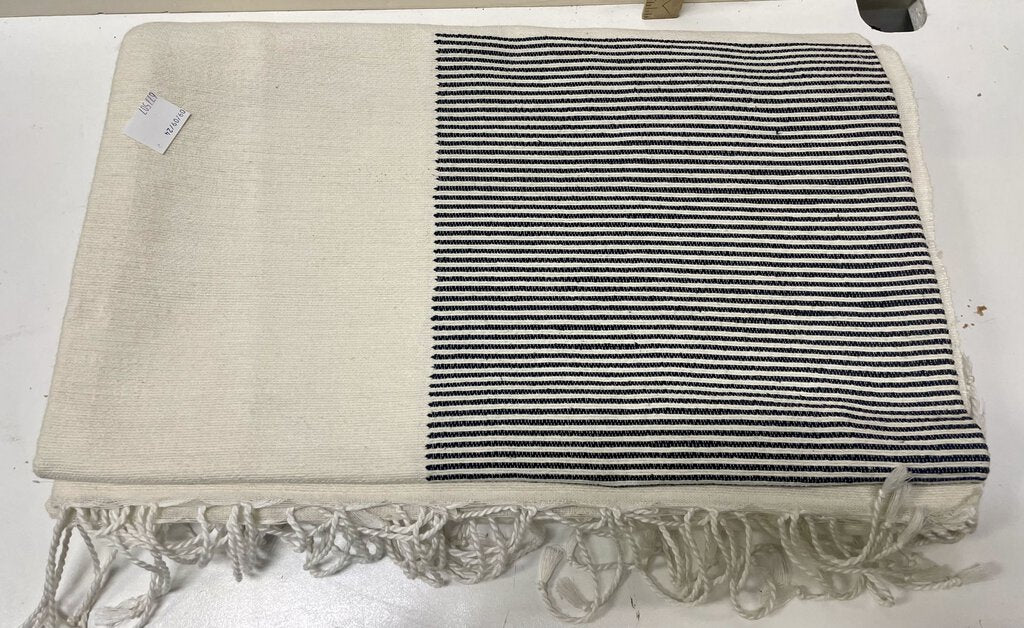 Moroccan Black and White Hand Made Cotton Table Cloth