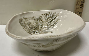 Pierre Le Fond Henna Hands Bowl Signed Bottom