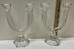 Nachtmann Double Crystal Candle Holder Water Mark Bottom