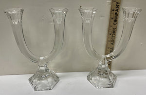 Nachtmann Double Crystal Candle Holder Water Mark Bottom