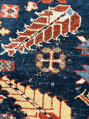 Antique Wool Kuba Caucasus Rug 43x55