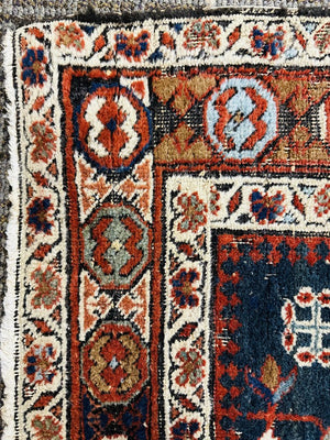 Antique Wool Kuba Caucasus Rug 43x55