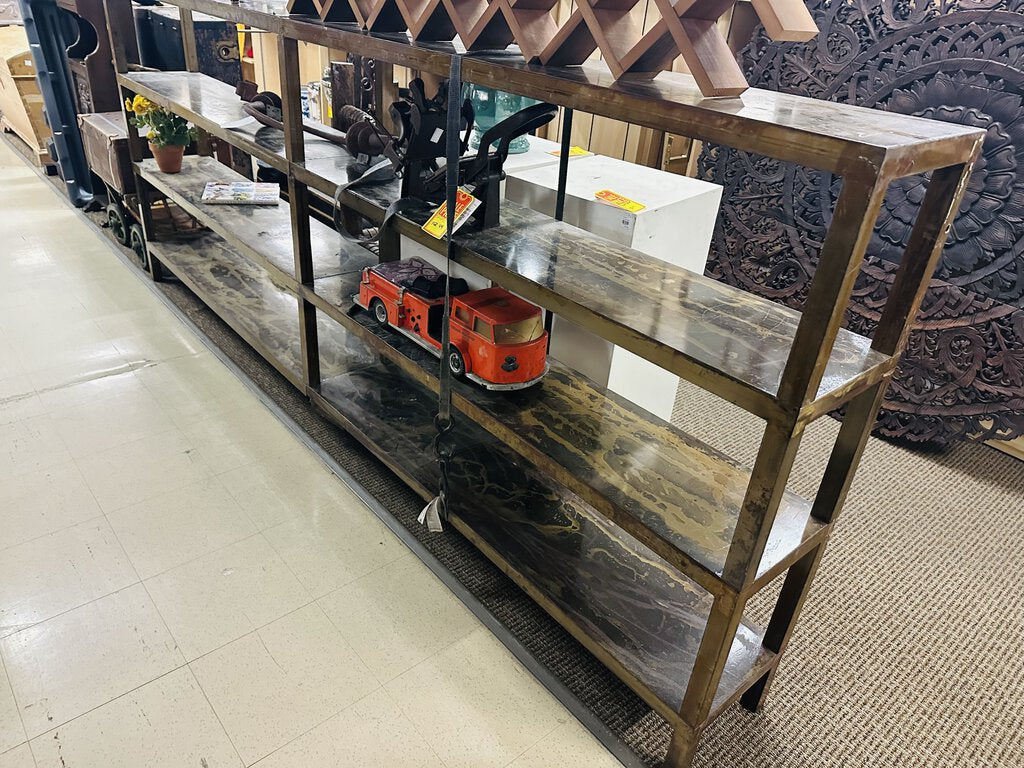 Stone Bookcase Shelving Unit 12.5x117x48 Inches Miss Daisys Consignment