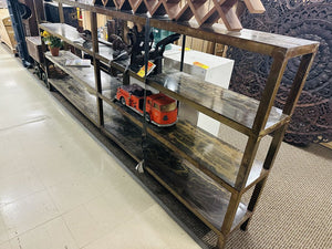 Stone Bookcase Shelving Unit 12.5x117x48 Inches Miss Daisys Consignment