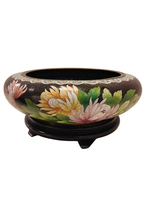 Chinese Floral Cloisonne Bowl 20 Diam by Miss Daisy's Consignment & Auction House