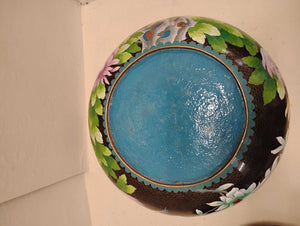 Chinese Floral Cloisonne Bowl 20 Diam by Miss Daisy's Consignment & Auction House
