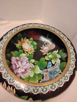Chinese Floral Cloisonne Bowl 20 Diam by Miss Daisy's Consignment & Auction House