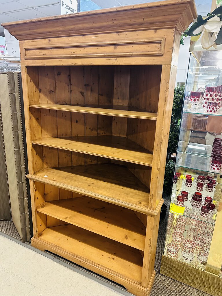 Pine Corner Cabinet / Bookcase 72x27x92