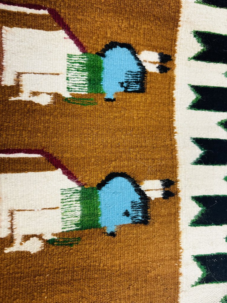 Mary Marshall Navajo Yeibechai Handwoven Rug 24.5 x 33