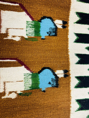 Mary Marshall Navajo Yeibechai Handwoven Rug 24.5 x 33