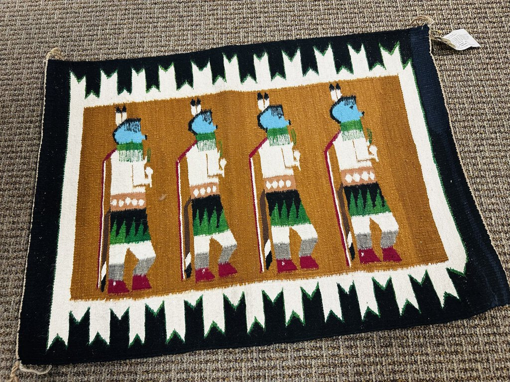 Mary Marshall Navajo Yeibechai Handwoven Rug 24.5 x 33