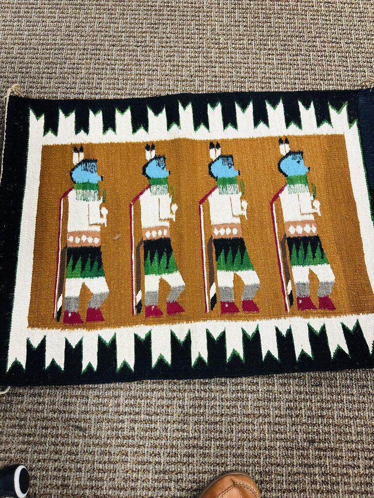 Mary Marshall Navajo Yeibechai Handwoven Rug 24.5 x 33