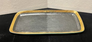 Annie Glass #310/310 Signed Gold Trim Rectangular Dish 20"