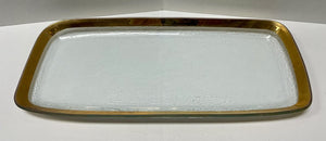 Annie Glass #310/310 Signed Gold Trim Rectangular Dish 20"