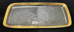 Annie Glass #310/310 Signed Gold Trim Rectangular Dish 20"