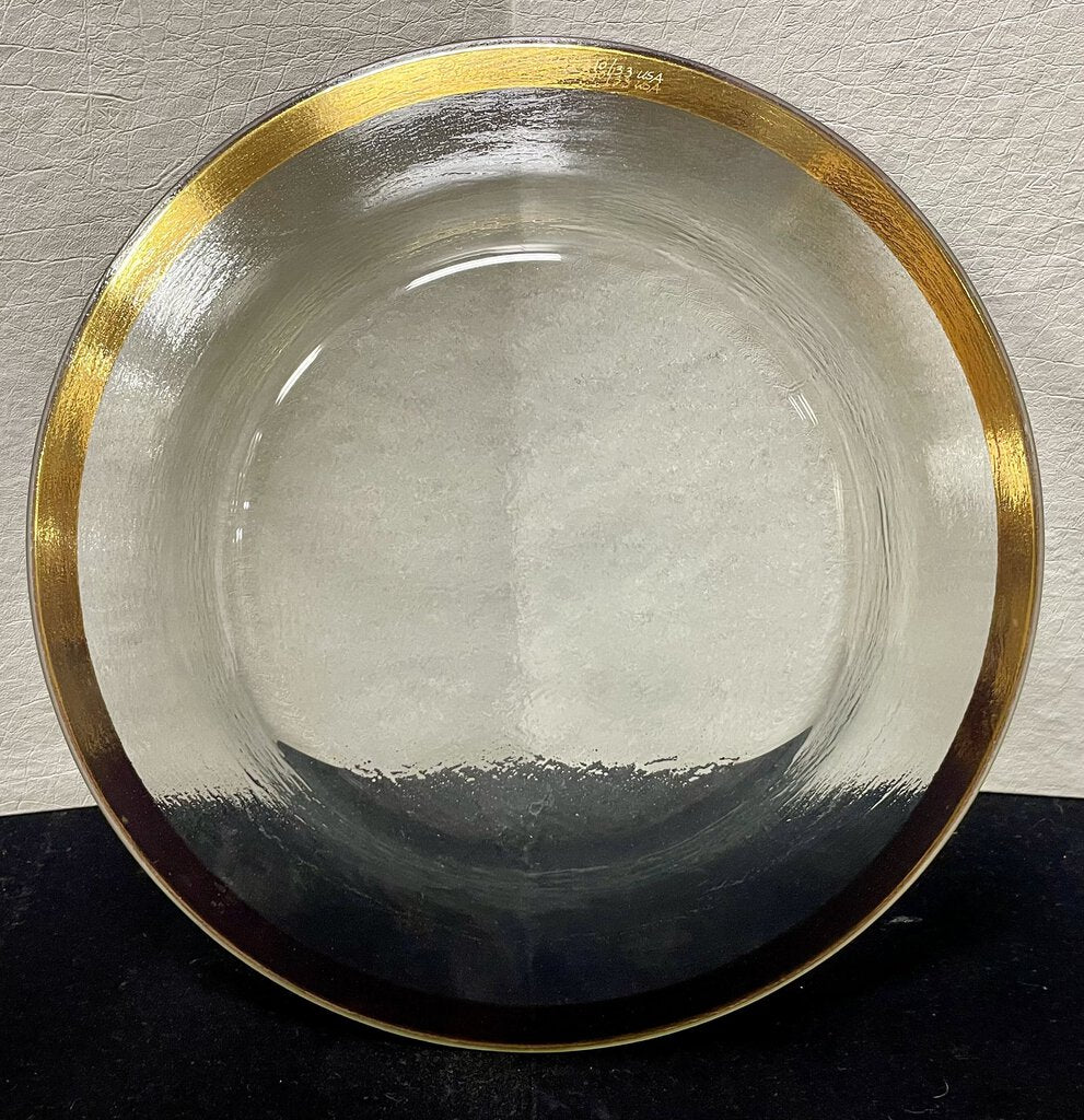 Annie Glass #33/310 Signed Gold Trim Serving Bowl 15"