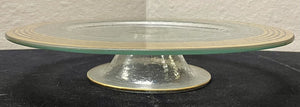 Annie Glass #34/310 Signed Gold Trim Footed Pedestal Dish 13.6"