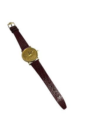 Corum 18K Gold 1904 20 Dollar Coin Face Lizard Strap