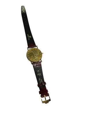 Corum 18K Gold 1904 20 Dollar Coin Face Lizard Strap