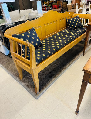 Vintage Pine Bench With Cushions 79x21x42