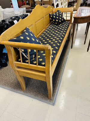 Vintage Pine Bench With Cushions 79x21x42